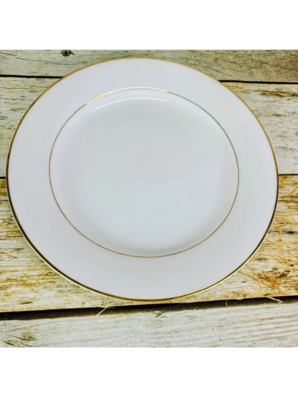 Vintage Noritake DAWN White Gold Verge Japan Porcelain Lunch Salad Plates Set 4